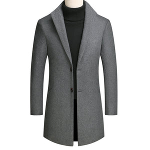 Men Autumn Long Wool Coat